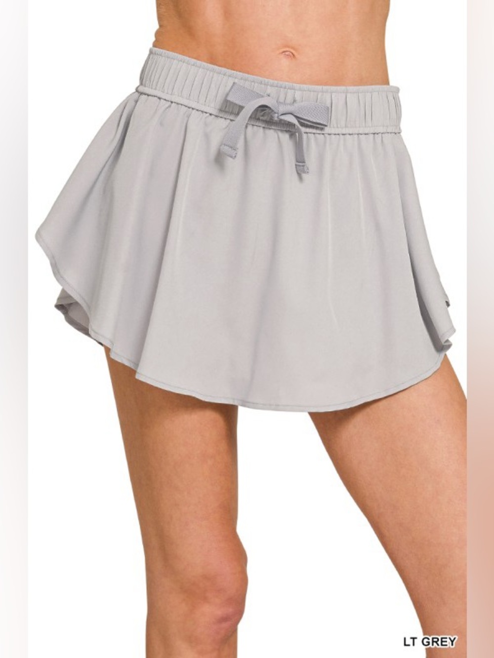 NWT Zenana Outfitters Light Grey Soft Woven Skort with Pockets